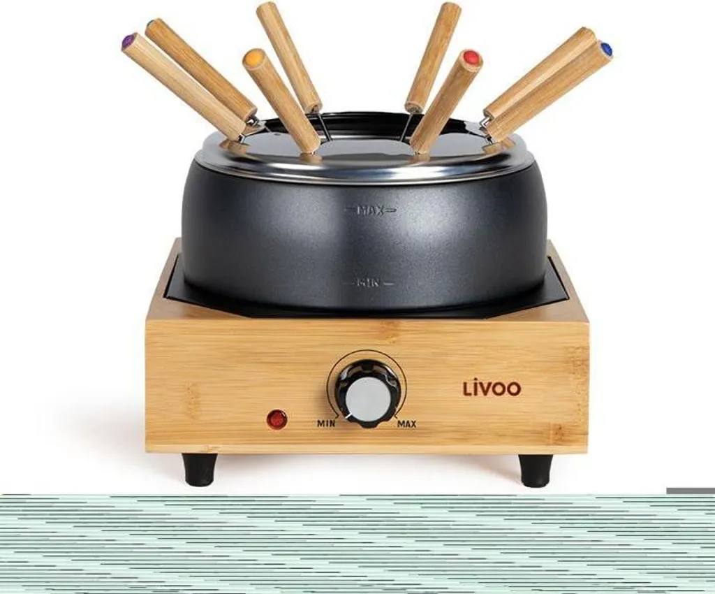 Set per fonduta elettrica LIVOO DOC287, 800 W, 2 l, 8 persone, termostato regolabile, rivestimento antiaderente senza PFAS