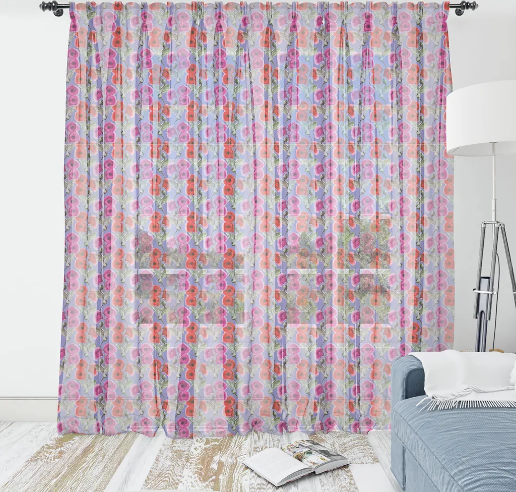 Arazzo XL ABAKUHAUS Papaveri Magenta - Satin Antimacchia 160x274