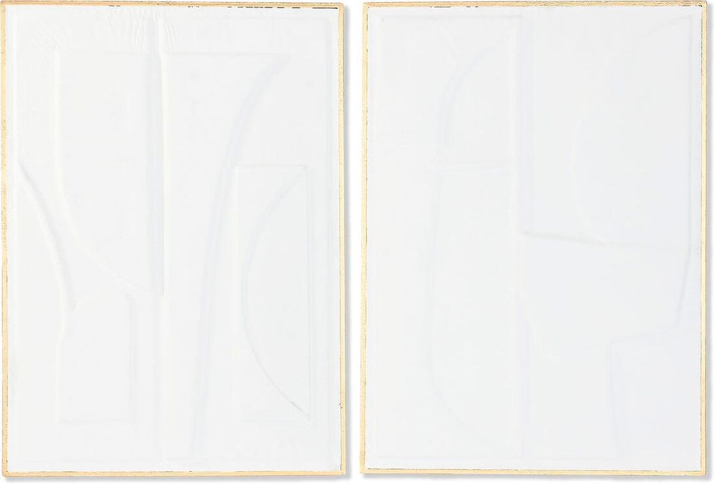 Wanddekoration Home ESPRIT Weiß Gold abstrakt 72,7 x 2,5 x 100,5 cm (2 Stück)