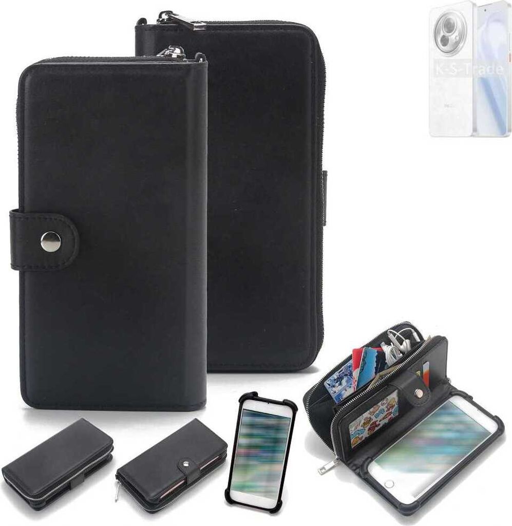 K-S-Trade 2in1 Handyhülle Schutzhülle kompatibel mit Meizu Lucky 08 & Portemonnee Cover Handy Hülle Case Etui Geldbörse Wallet Bookstyle Hülle