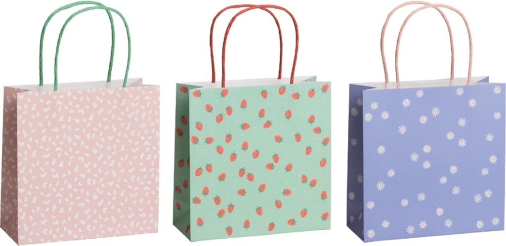 Set mit 3 bunten Pastellgeschenktaschen
