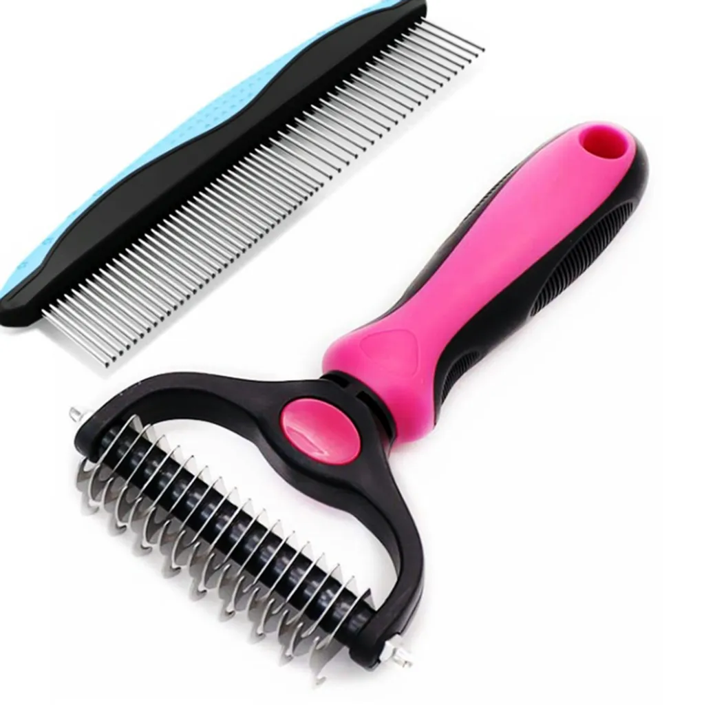 Pettine Delicato Sottopelo Gatti e Cani - Spazzola Professionale Blu