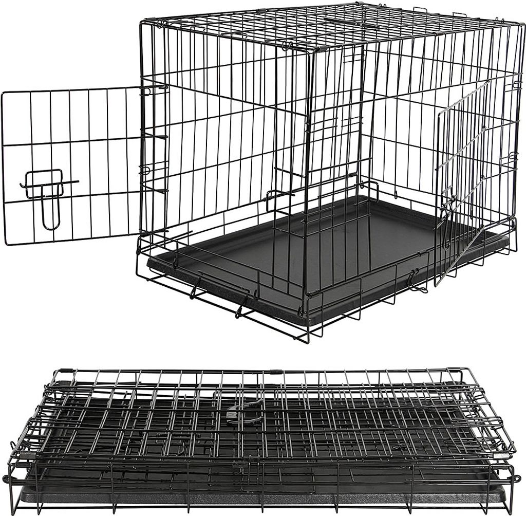 Hundetransportbox Faltbar Hunde Transport Gitterbox Käfig L 91x63,5x58cm - 36"
