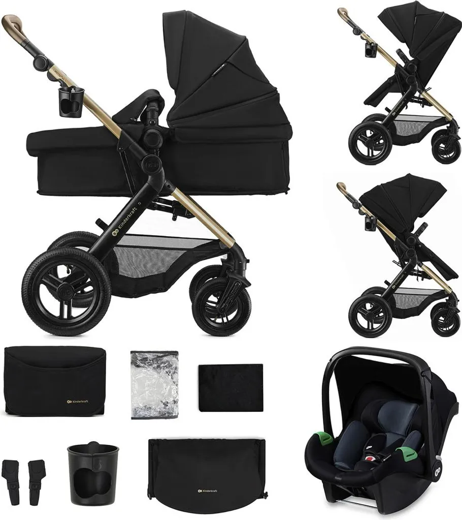 Poussette Trio Kinderkraft MOOV 2 XL avec Roues Gonflables Tout-Terrain