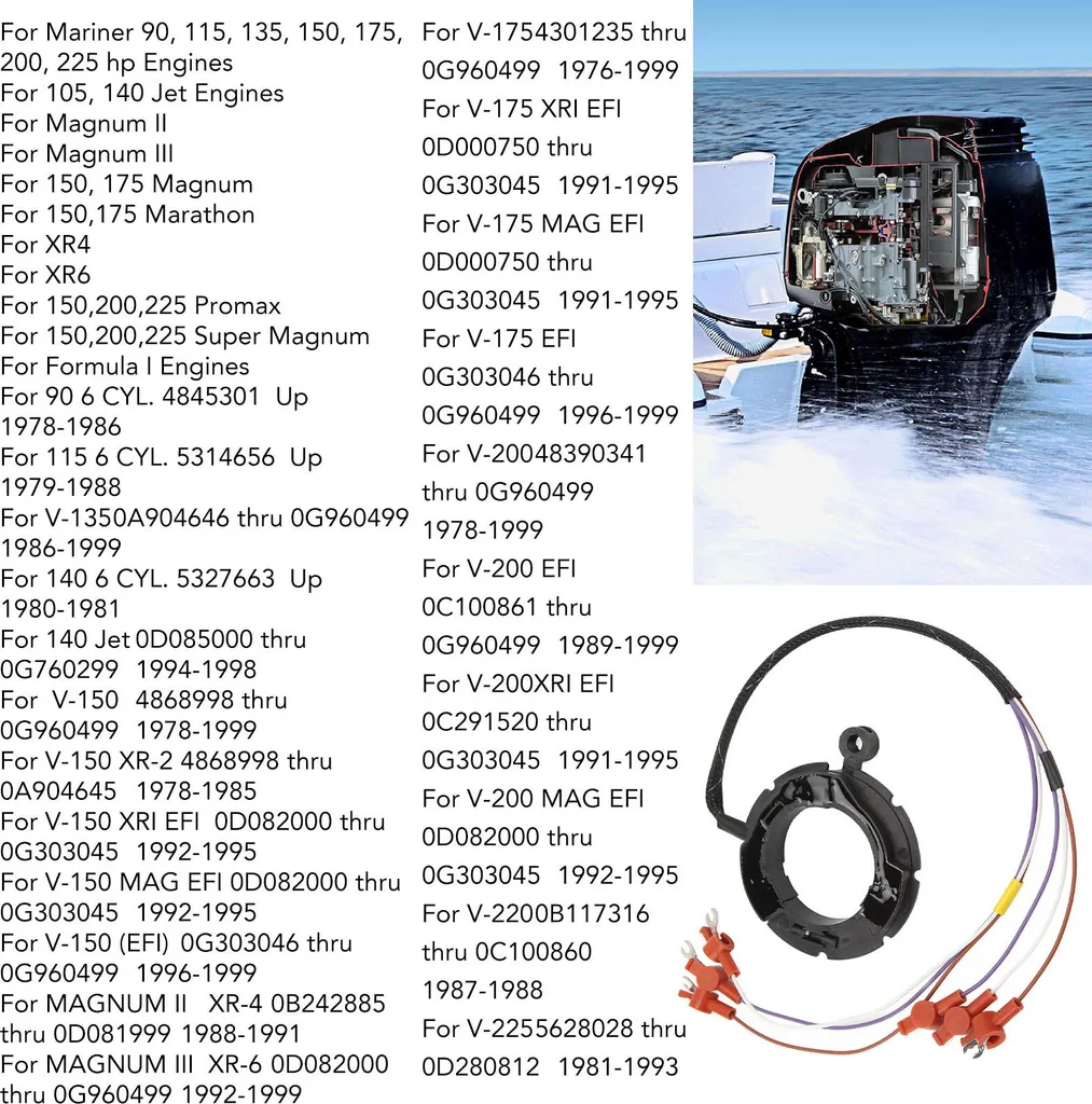 Trigger d'Allumage Marine 68162A5 pour Mariner 115 CV et 135 CV - 5 Unités