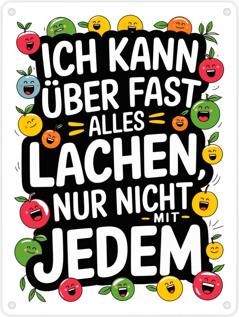 Kann nicht mit jedem lachen Metallschild in 15x20 cm für das Büro