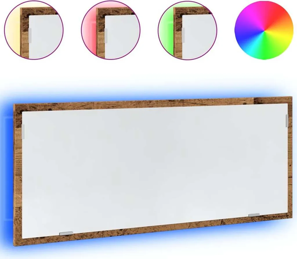 Specchio Bagno LED 100cm Effetto Legno Vecchio | vidaXL Offerta