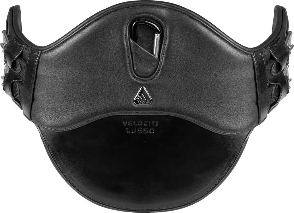 Sangle de Dressage Courte Velociti Lusso Noire 71cm pour Selle Mono-quartier