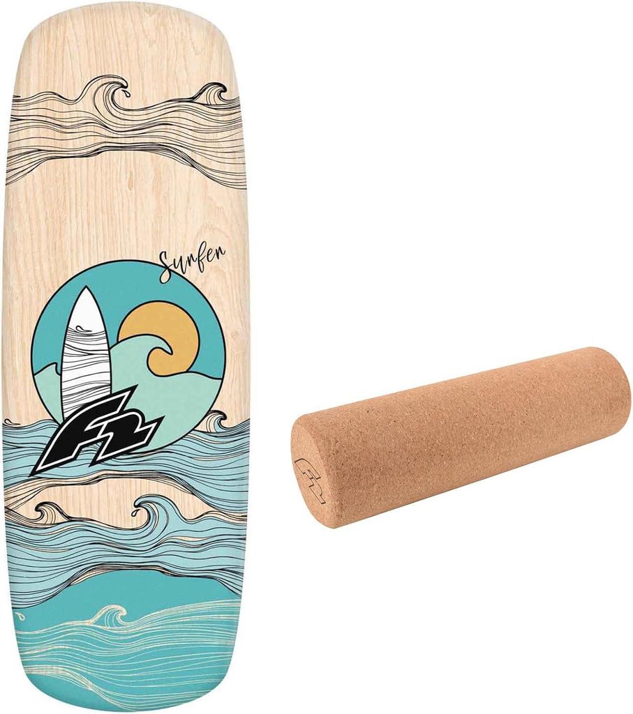 F2 Balance Board Korkrolle Halbkugel Balanceboard Holz Produktbild 
