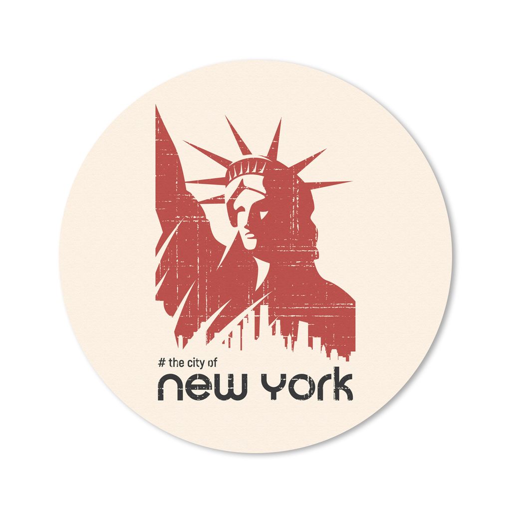 MuchoWow Mauspad Mousepad New York - Freiheitsstatue - Rosa 20x20 cm - Mousepads - Maus Mat - Pad - Mausunterlage - Schreibtischmatte