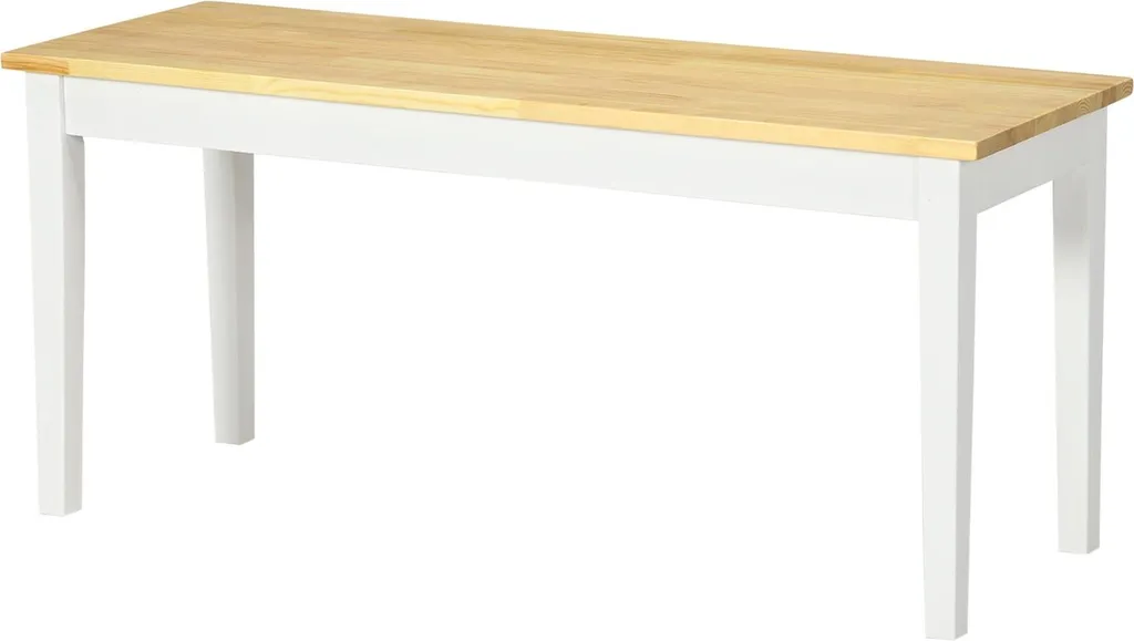 Banc de Cuisine en Bois Blanc Design Scandinave pour 2 Personnes 102cm