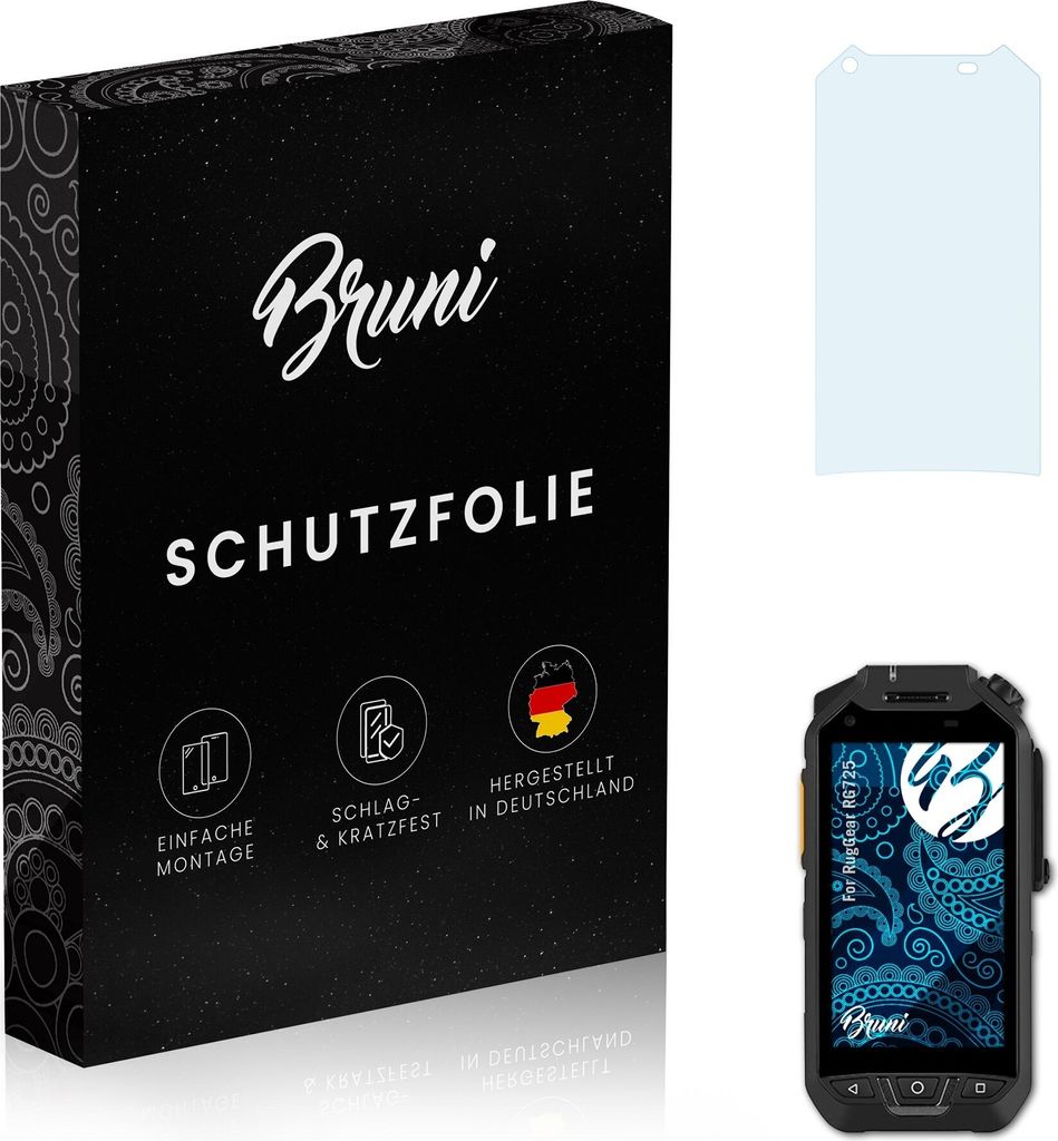 Bruni Basics-Clear 2x Schutzfolie kompatibel mit RugGear RG725 Folie