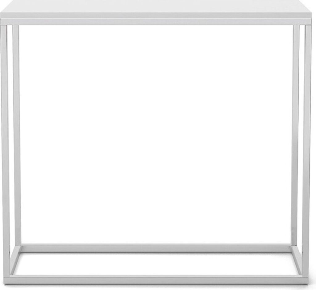 BETTSO Konsole für Flur elegante Schminktisch WELL 80cm Weiß mit Verchromtbeinen