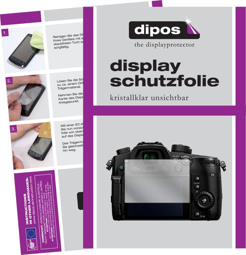 6x Schutzfolie für Panasonic Lumix DMC-GH5 klar Displayschutzfolie Folie Display Schutz dipos