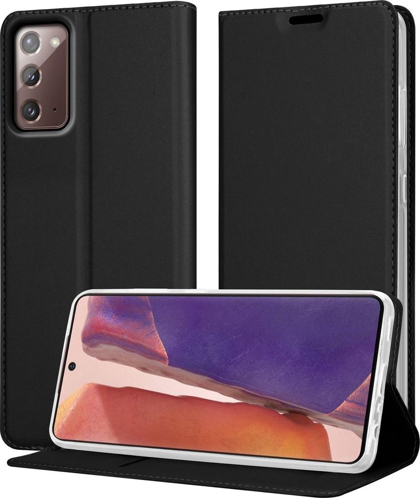 Cadorabo Handyhülle für Samsung Galaxy NOTE 20 Schutz Hülle in Schwarz Cover Etui Book Case Booklet