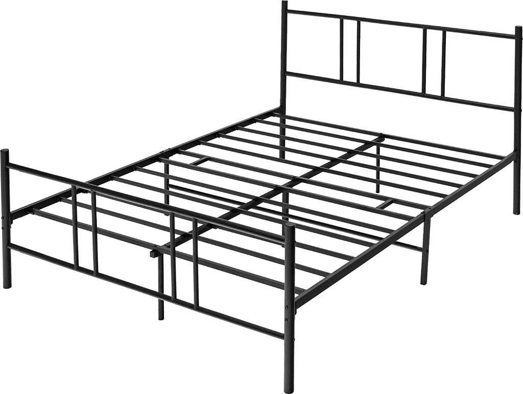 GOPLUS Bettrahmen, 140x200cm Bett mit Silentbar, Pulverbeschichtete Eisenrohre, Stabile Beine, über dem Boden, Minimalistisches Außehen, Bettgest...