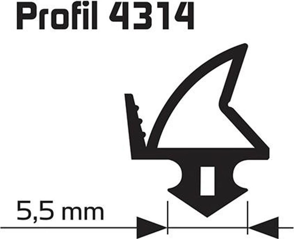 Renov.-Dichtung sw Profil25m, 4314 f. KF-Fenster u.Türen Produktbild 