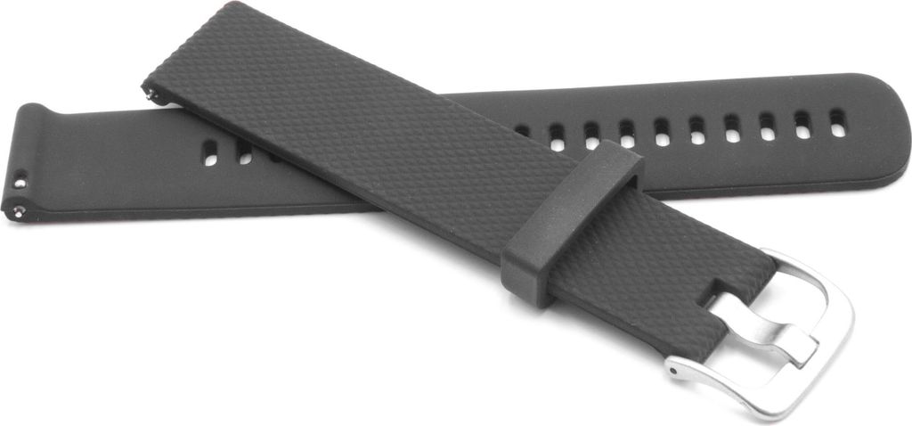vhbw Ersatz Armband kompatibel mit Garmin Vivomove, Vivoactive 3, Approach X40, Vivomove HR Fitnessuhr, Smartwatch - 12,5 + 10,5 cm Silikon schwarz