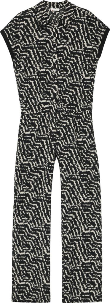 Street One Jumpsuit crincle crash Print L Black 38/30