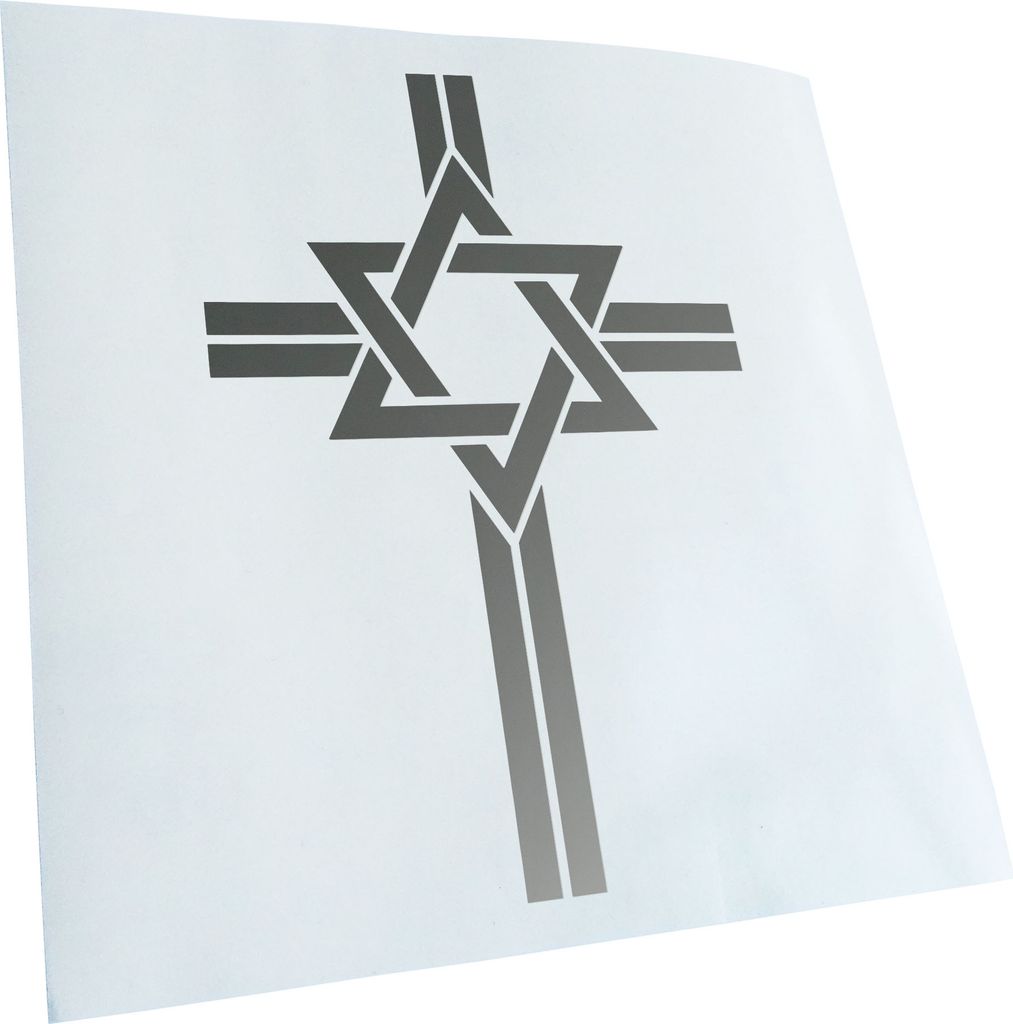 Kiwistar - Autoaufkleber - Messianische Juden D1 - Silber - 30x20cm - Aufkleber für Auto, Laptop, Fahrrad, LKW, Motorrad mehrfarbig JDM Decal Racing