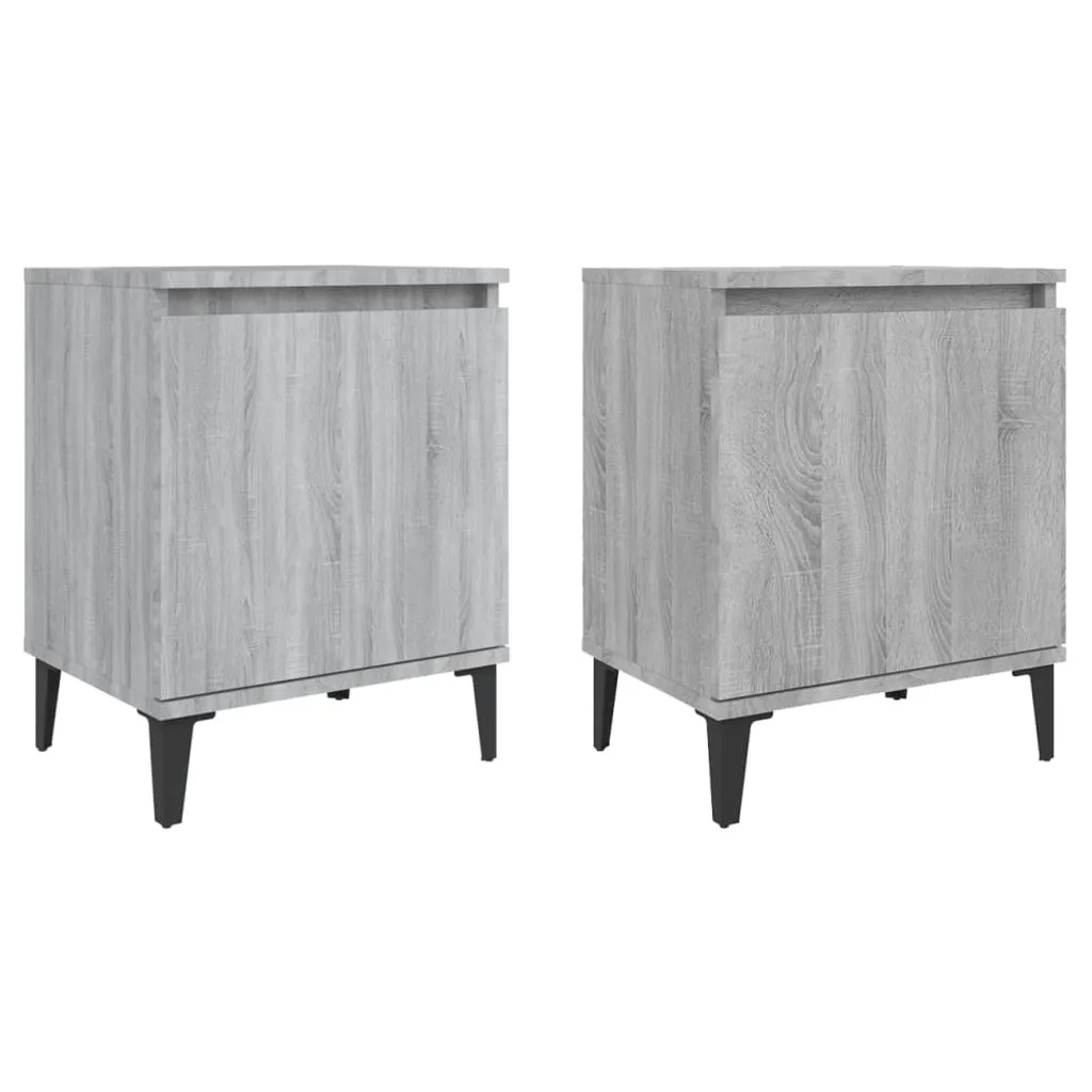 SYFAX™ Comodino Moderno Grigio Sonoma: Stile Industrial a Piccolo Prezzo