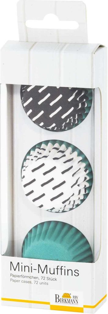 Birkmann Mini-Muffinförmchen Oh la la Aqua Ø4,5 cm 72 Stück