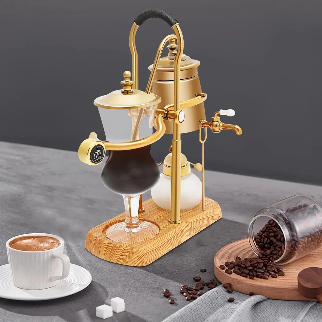 Machine à café à dépression design vintage or pour 500ml de boisson