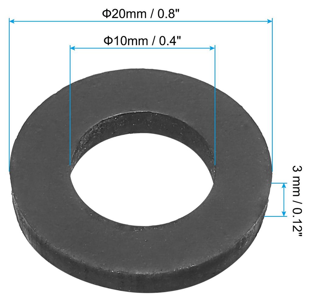 M10 Gummi Unterlegscheiben Gummidichtung Rund, 10 Stš¹ck 10mm ID 20mm OD 3mm Dick Flache Unterlegscheiben Set Dichtungsgummi fš¹r Wasserhahnroh...