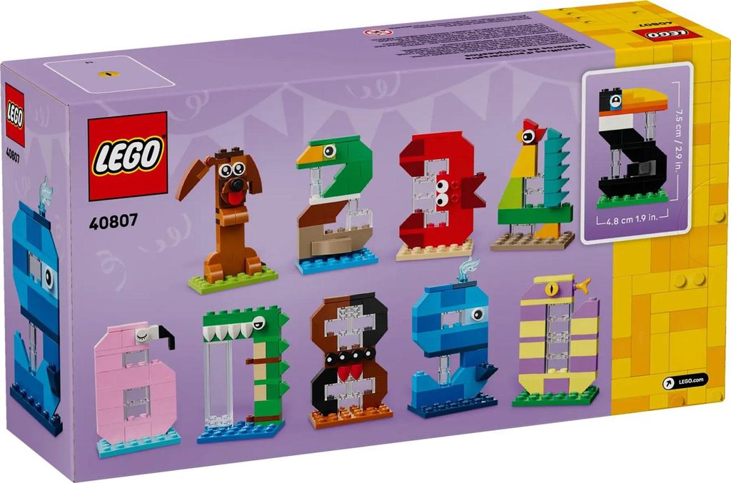 LEGO Verjaardagscijfers - Taartdecoratie met dieren, Productafbeelding 