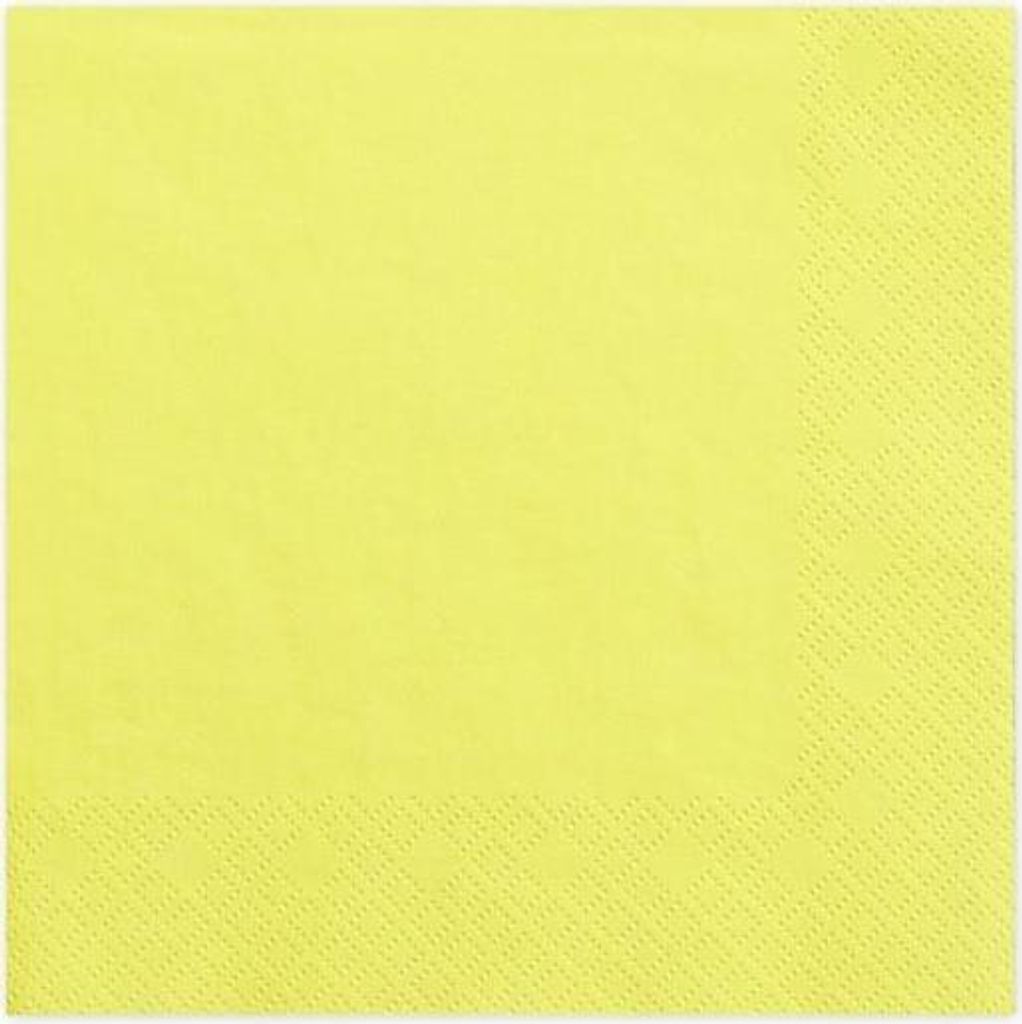 Dreilagige Servietten, gelb, 33x33cm (1 Packung / 20 Stück)