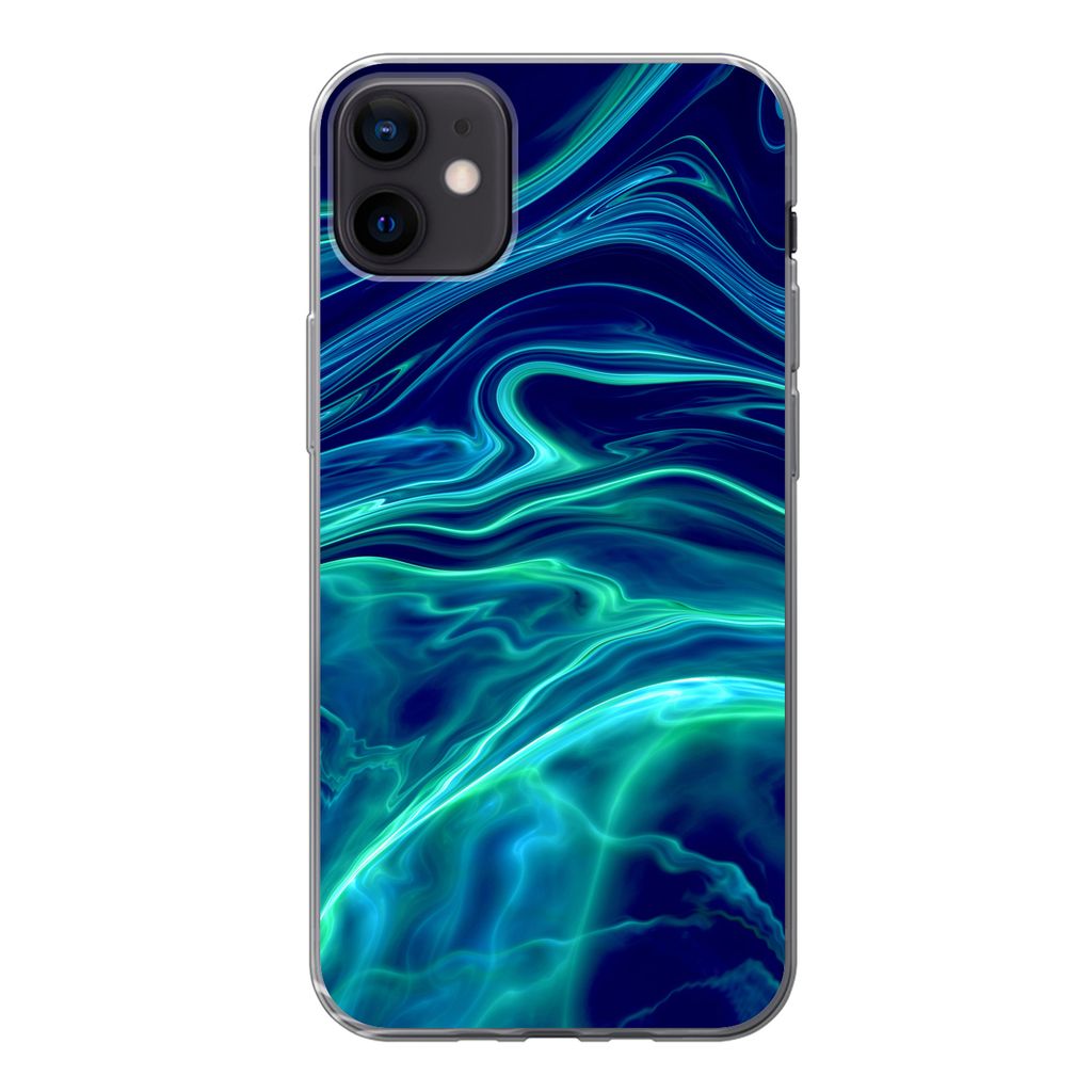 MuchoWow Handyhülle Schutzhülle Hülle für iPhone 12 mini Abstrakt - Wellen - Design Silikon Softcase Handy Hülle - Bild
