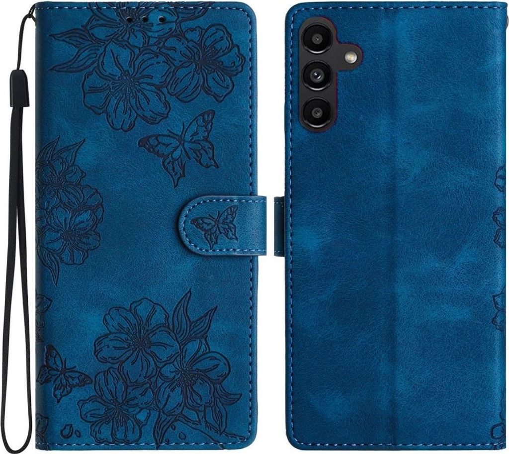 Samsung Galaxy A16 5G Hülle - Coverup Flowers & Butterflies Klapphülle - Dunkelblau