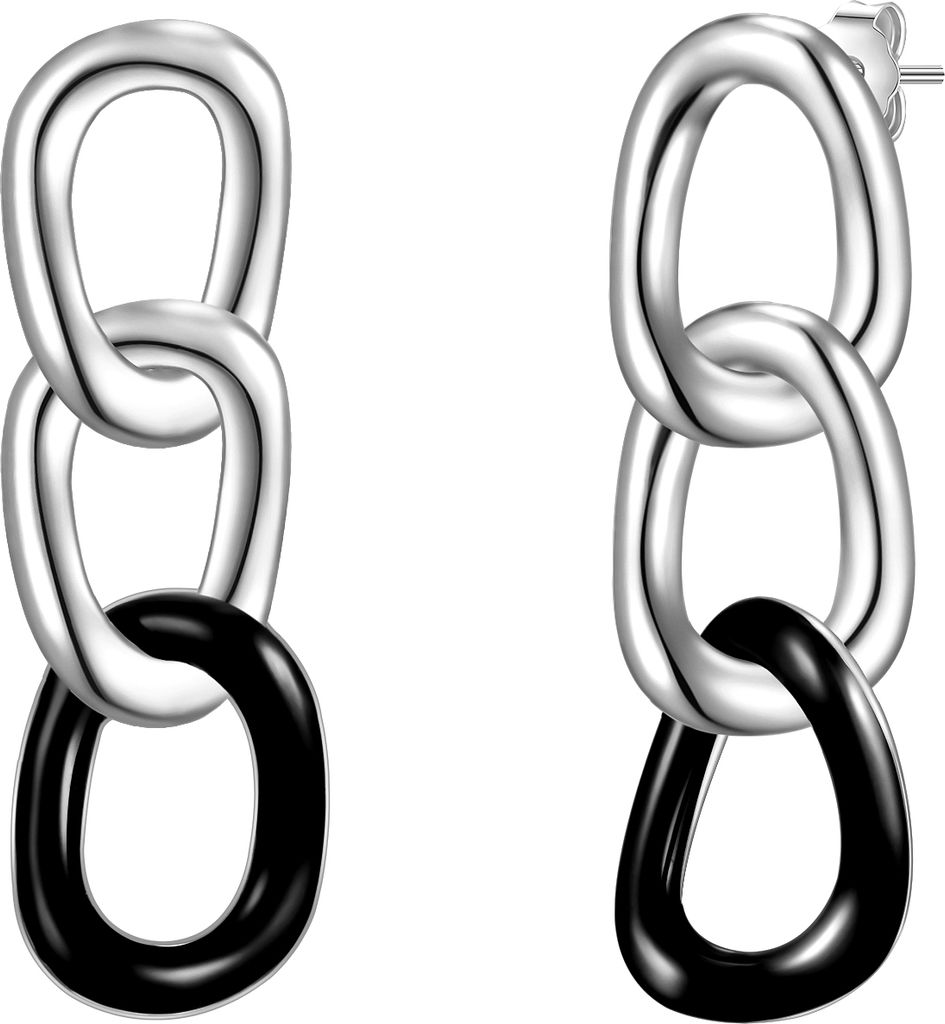 Ohrhänger Sterling Silber Emaille schwarz