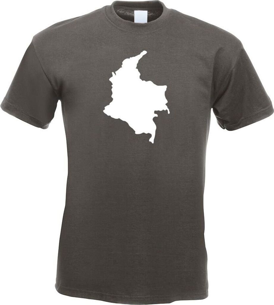 Kiwistar - T-Shirt - Graphit - Kolumbien Umriss Kontur Herren Funshirt Bedruckt Design Sprüche Spruch Motive - mit Motiv Bedruckt - Funshirt Desig...