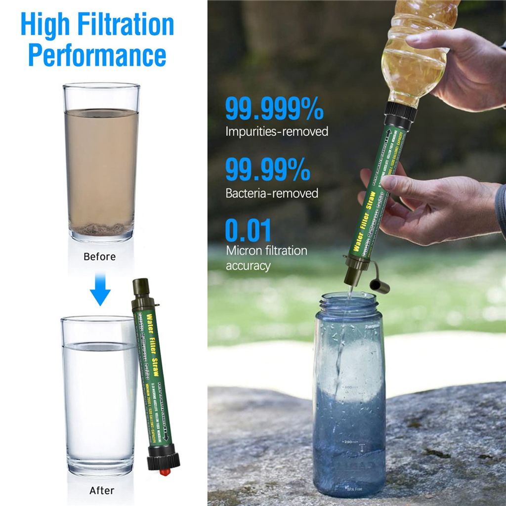 Outdoor Wasserfilter Wasseraufbereitung Strohwasser Trinkwasser Reiniger 