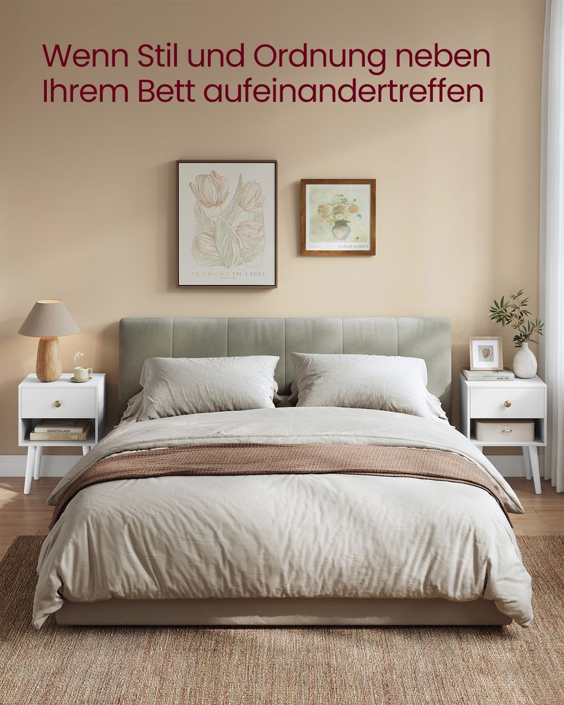 VASAGLE Nachttisch (1-St), Beistelltisch mit Schublade, Produktbild 