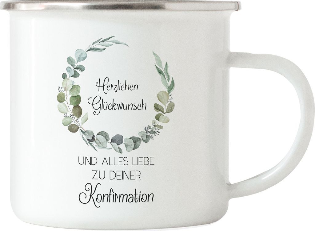 Alles Liebe zu deiner Konfirmation Emaille Tasse Produktbild 