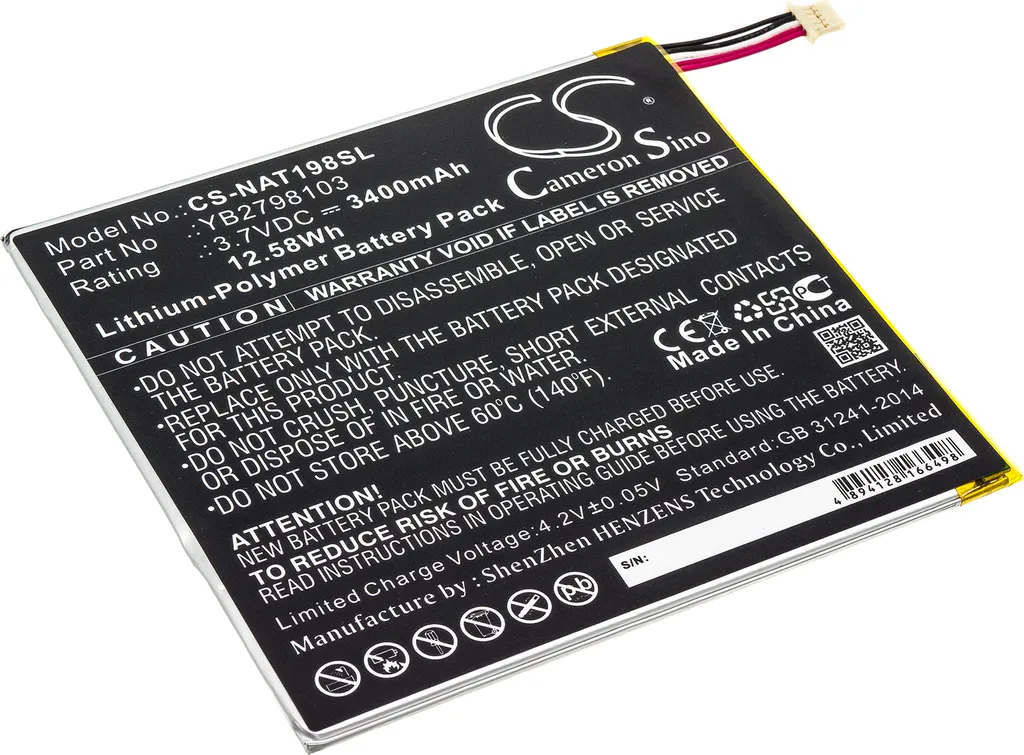 Batteria Compatibile Tablet ONN 8 Modelli 100005207 ONA19TB002 YB2798103