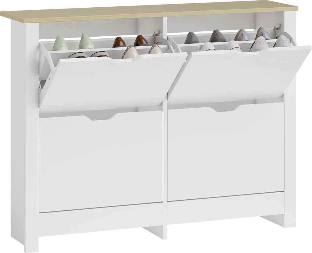 HOMCOM Schuhschrank Schuhregal mit Schublade für 16 Paar Produktbild 