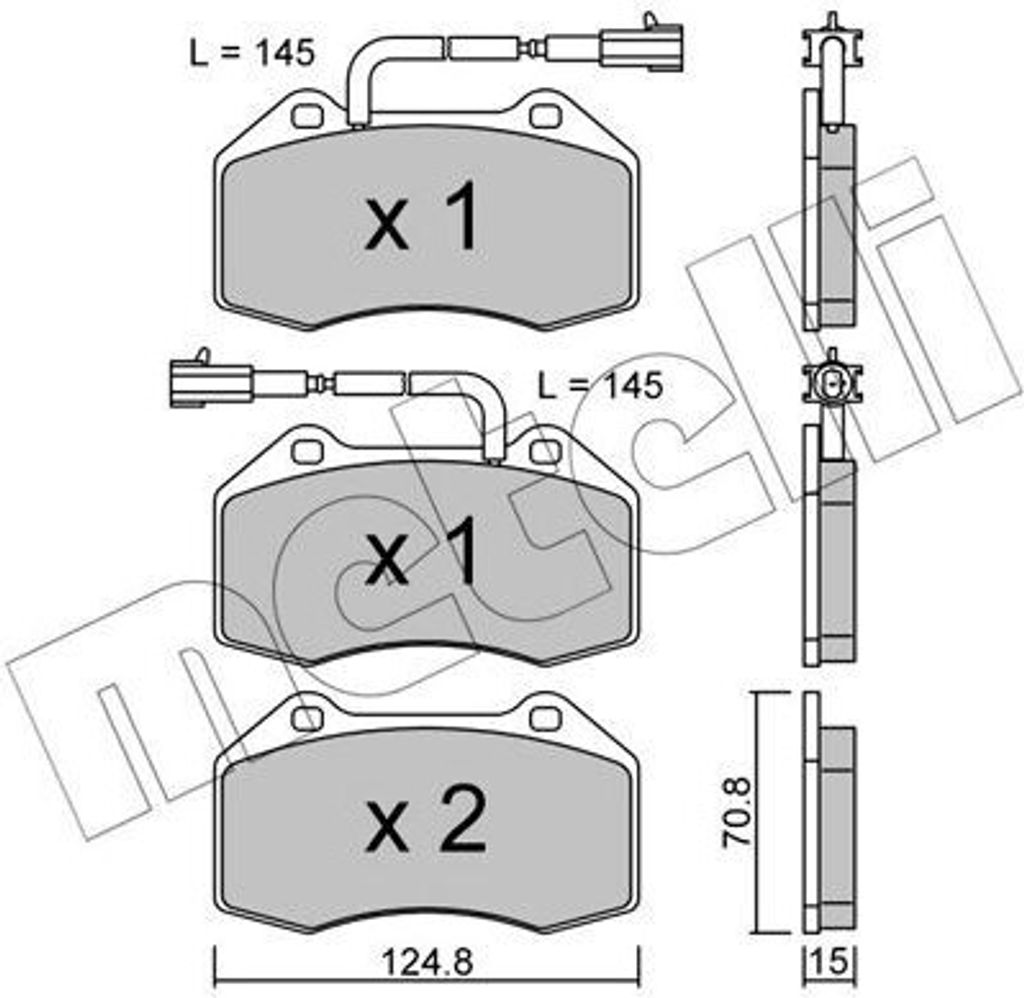 METELLI Bremsbeläge Satz Vorne Bremsklötze für ALFA ROMEO MITO (955) 22-0651-2