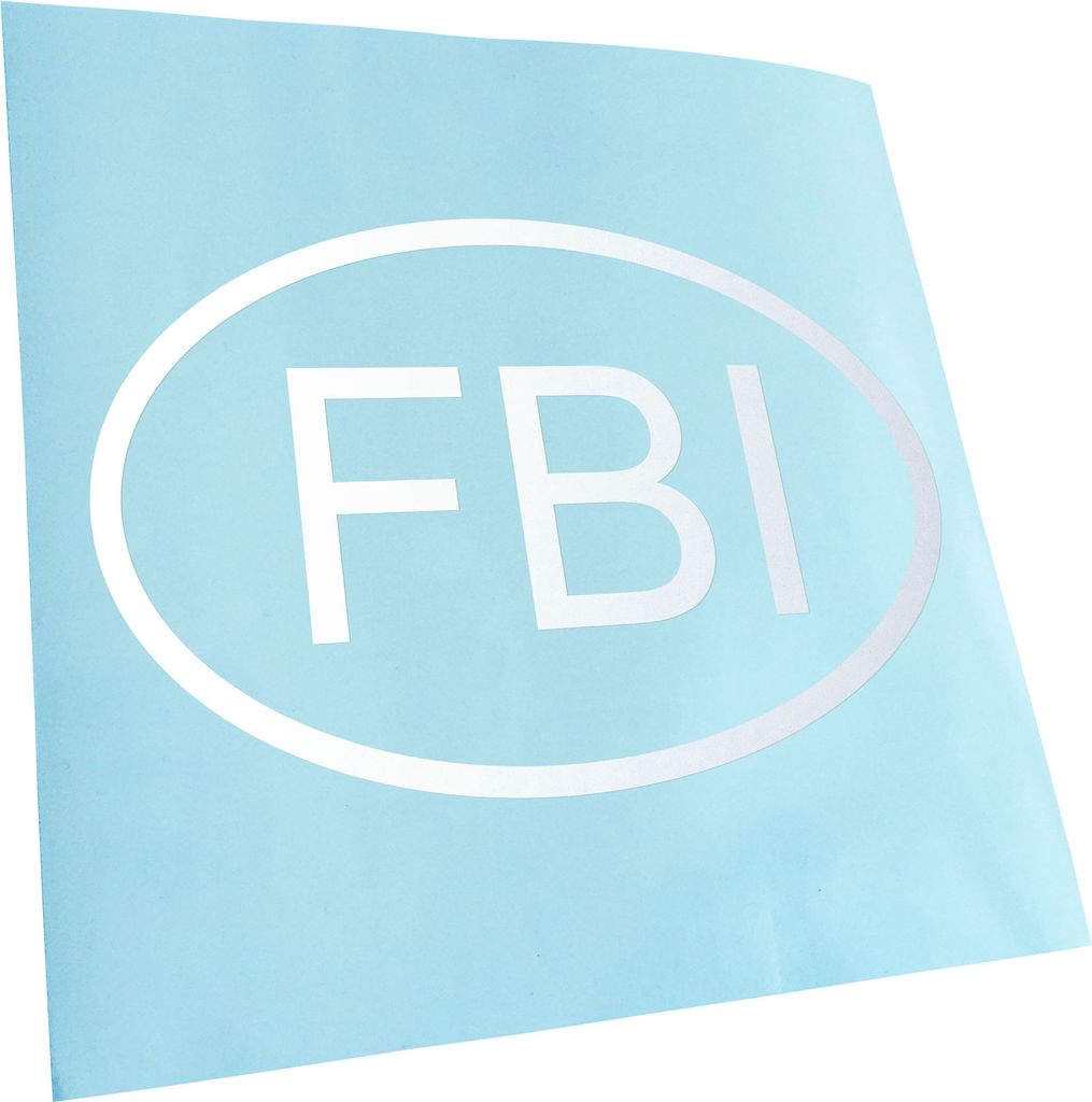 Kiwistar - Autoaufkleber - FBI Heckscheibe - Aufkleber für Auto Kfz Fahrrad, LKW, Truck Mofa