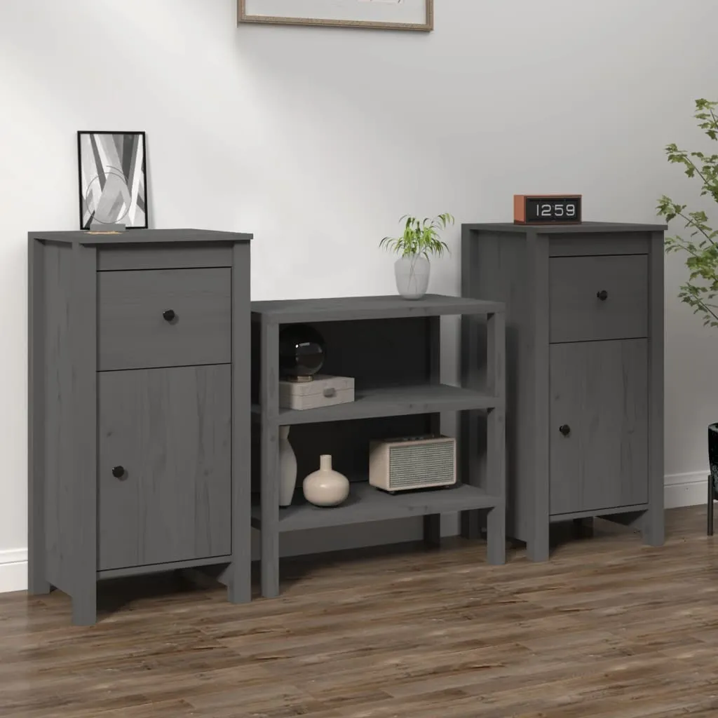 Maison Exclusive - Credenze 2 pezzi Grigio 40x35x80 cm Legno massello di pino