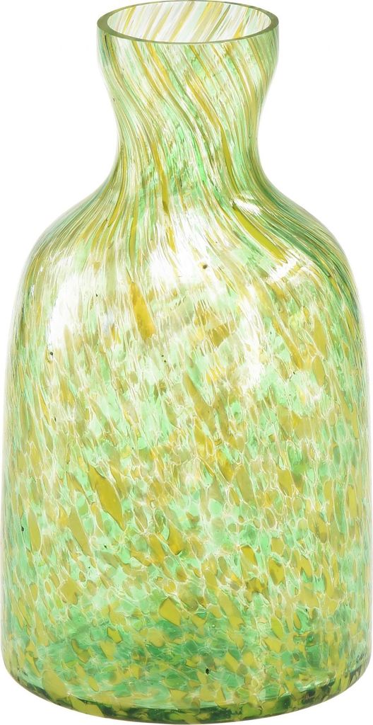 Elegante Glasvase Grün Gelb Dekovase Ø10cm H18cm für Tischdeko und Wohnambiente