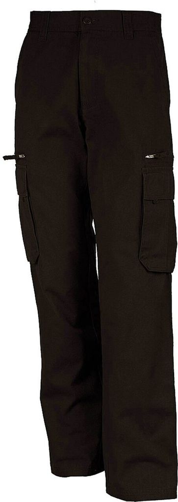 Kariban Herren Cargo Hose Stoffhose Freizeit Arbeitshose Cargohose, Größe:54, Farbe:Khaki