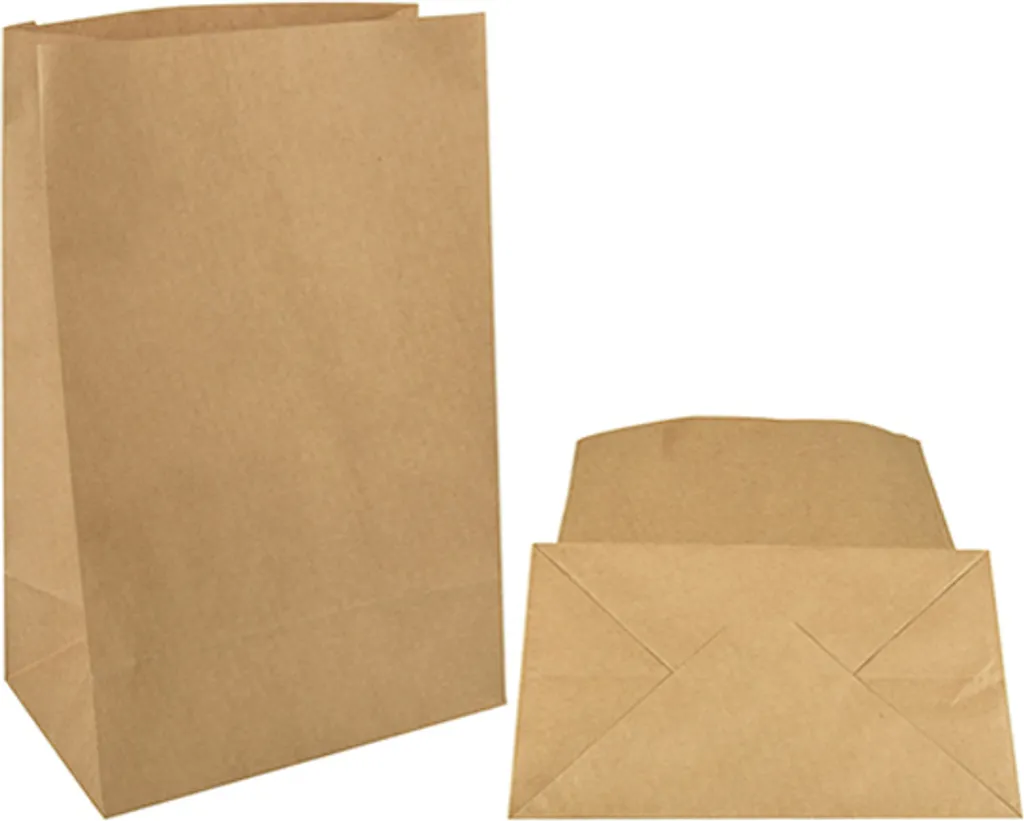 Sacs papier fond bloc 190x120x295 mm bruns - Résistants et stables