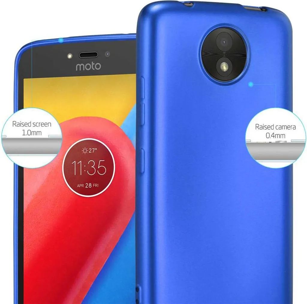 Cadorabo Custodia protettiva per Motorola MOTO C Custodia in blu Custodia per telefono cellulare Custodia in silicone TPU Custodia di copertura - 4