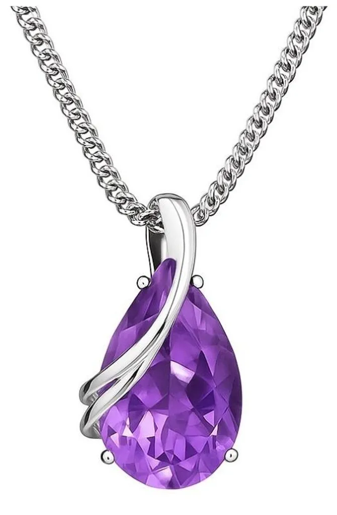 Collier élégant argent et améthyste pour cadeau d'anniversaire