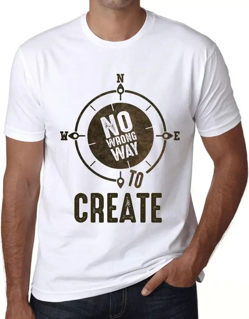 Herren Grafik T-Shirt Kein falscher Weg zur Erstellung – No Wrong Way To Create – Öko-Verantwortlich Vintage Jahrgang Kurzarm Lustige Druck Ge...