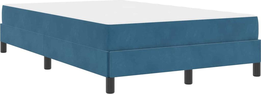 vidaXL Boxspringbett mit Matratze Dunkelblau 120 x 210 cm Stoff