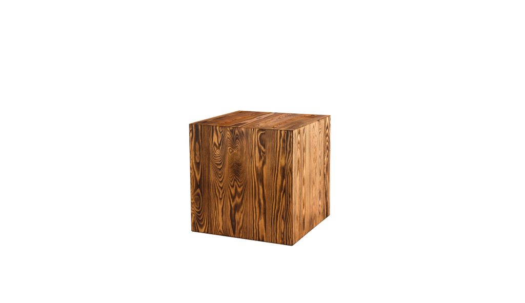 Dekosäule aus Holz 40x40x40 cm – Rustikale Holzsäule als Bodenwindlicht Ständer oder Blumensäule – Baumstamm Deko für Wohnzimmer – Stabi...